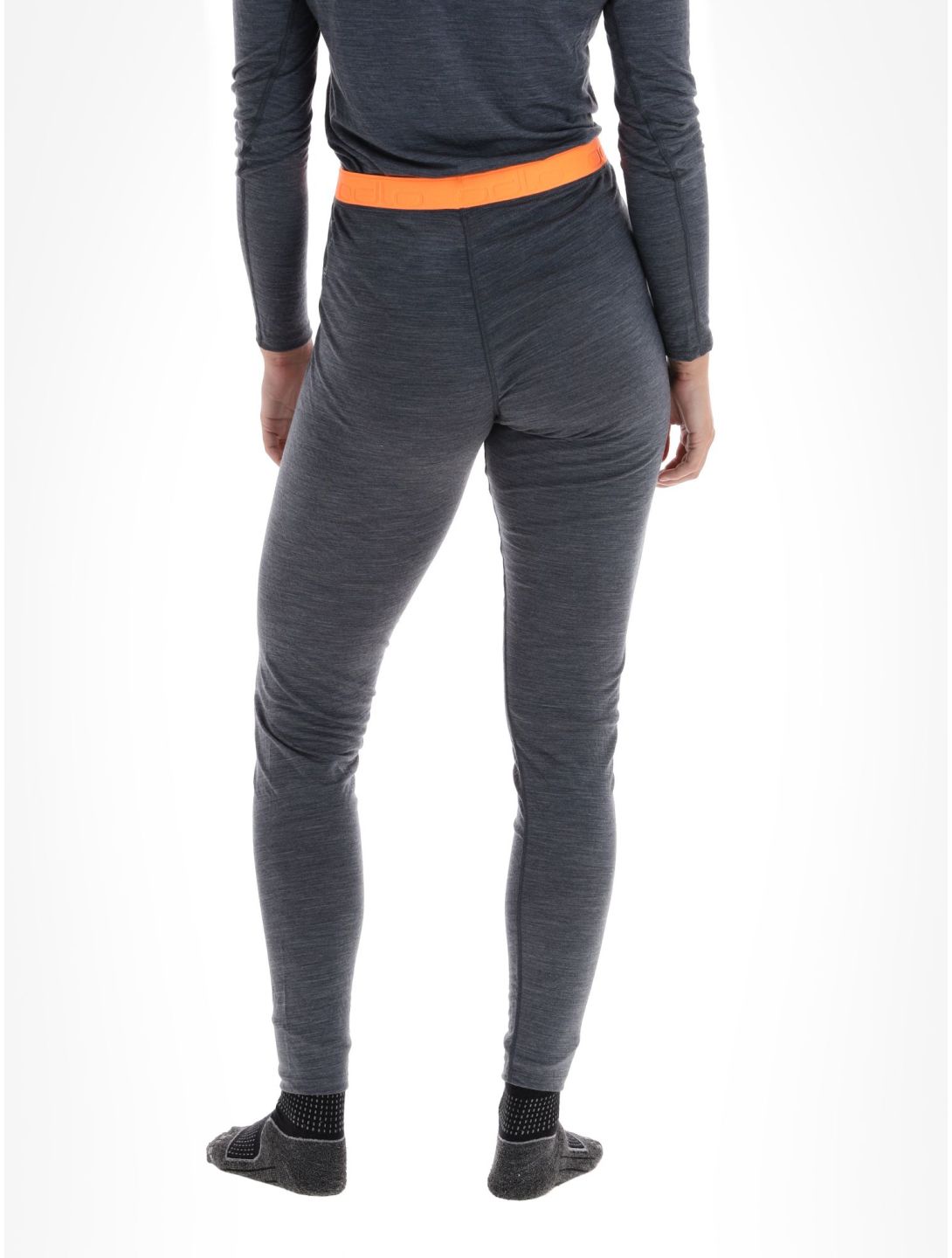 Odlo, Natural Performance PW 150 pantaloni termici donna India Ink Melange  - Live Wire grigio 