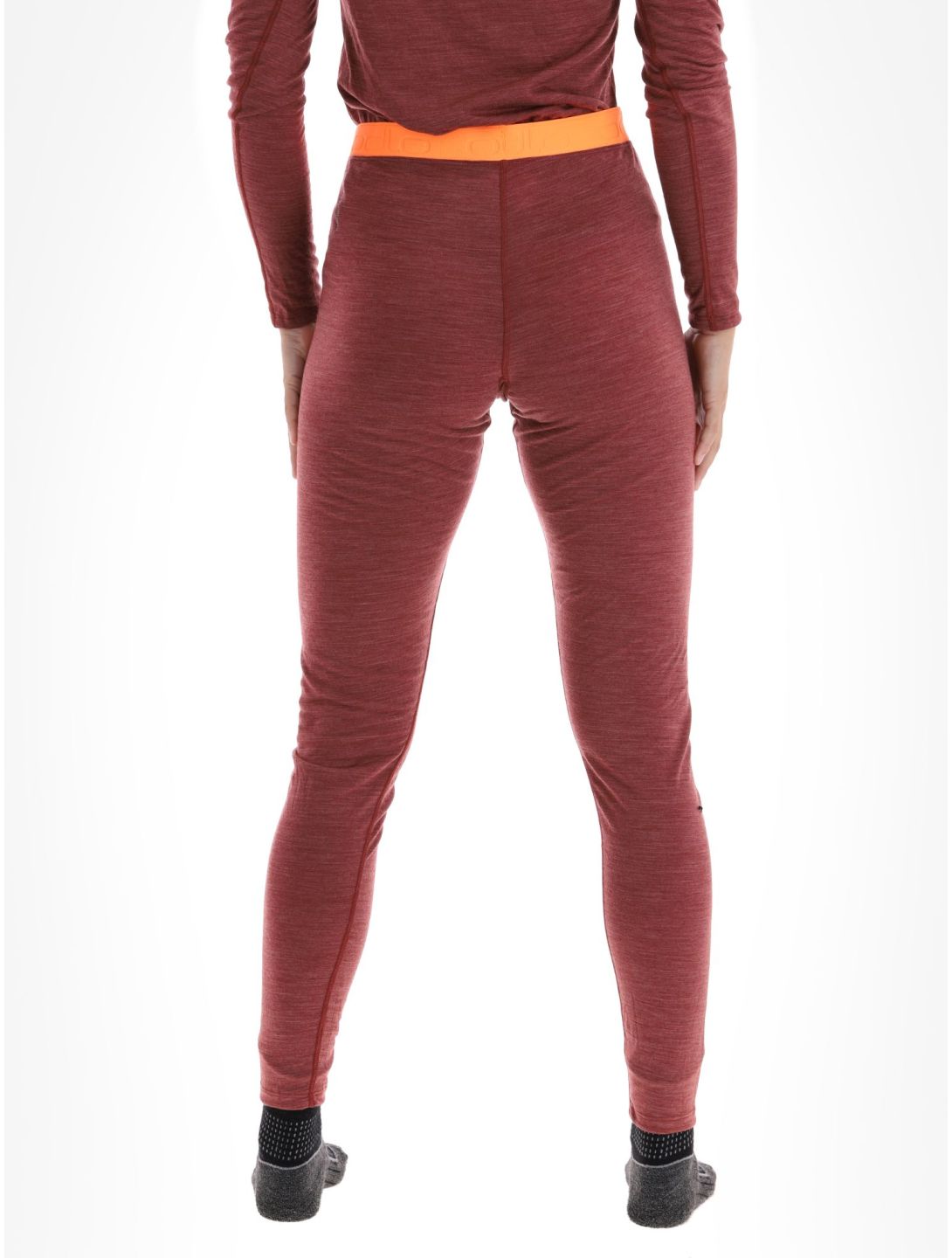 Odlo, Natural Performance PW 150 pantaloni termici donna Spiced Apple Melange  - Live Wire borgogna 