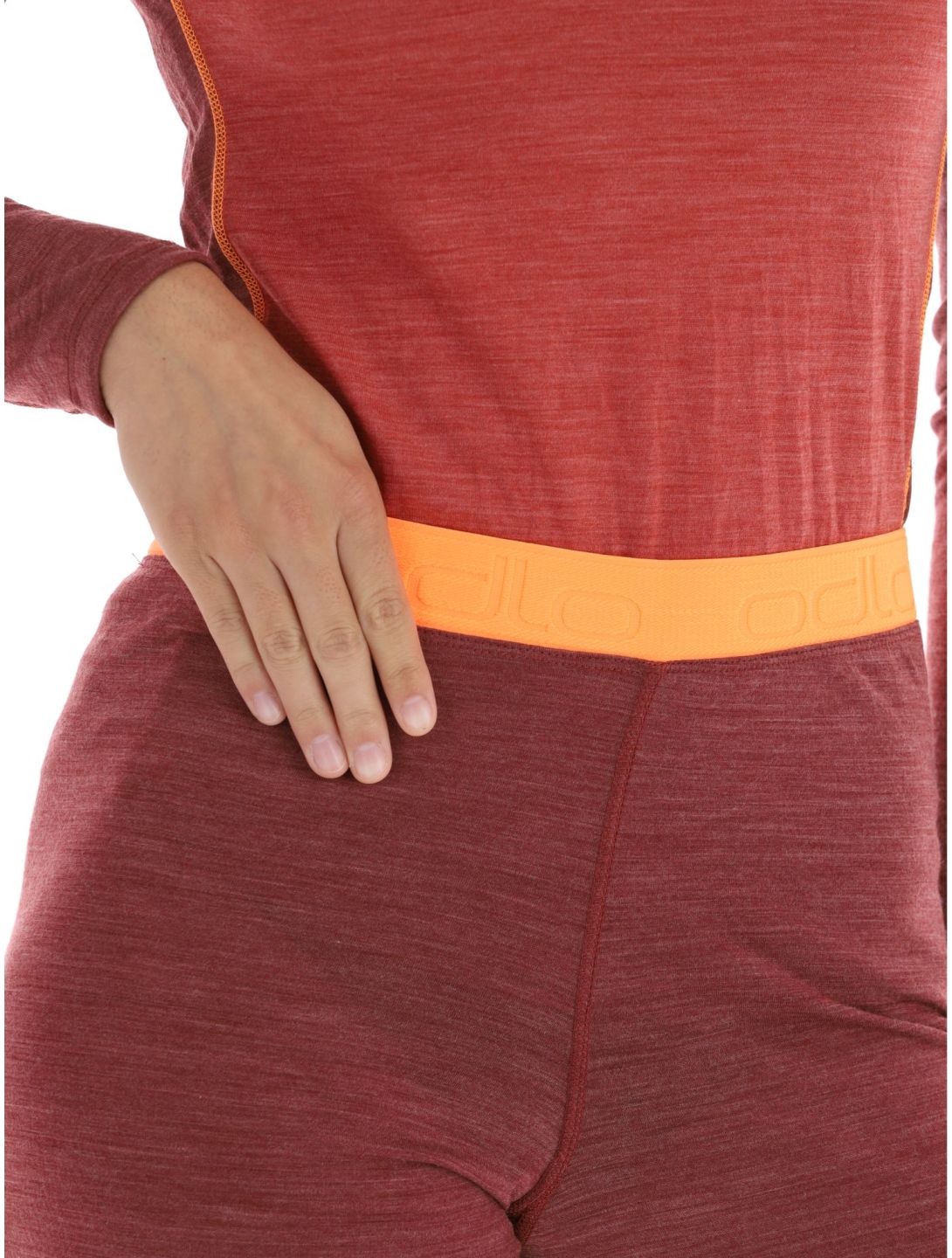 Odlo, Natural Performance PW 150 pantaloni termici donna Spiced Apple Melange  - Live Wire borgogna 