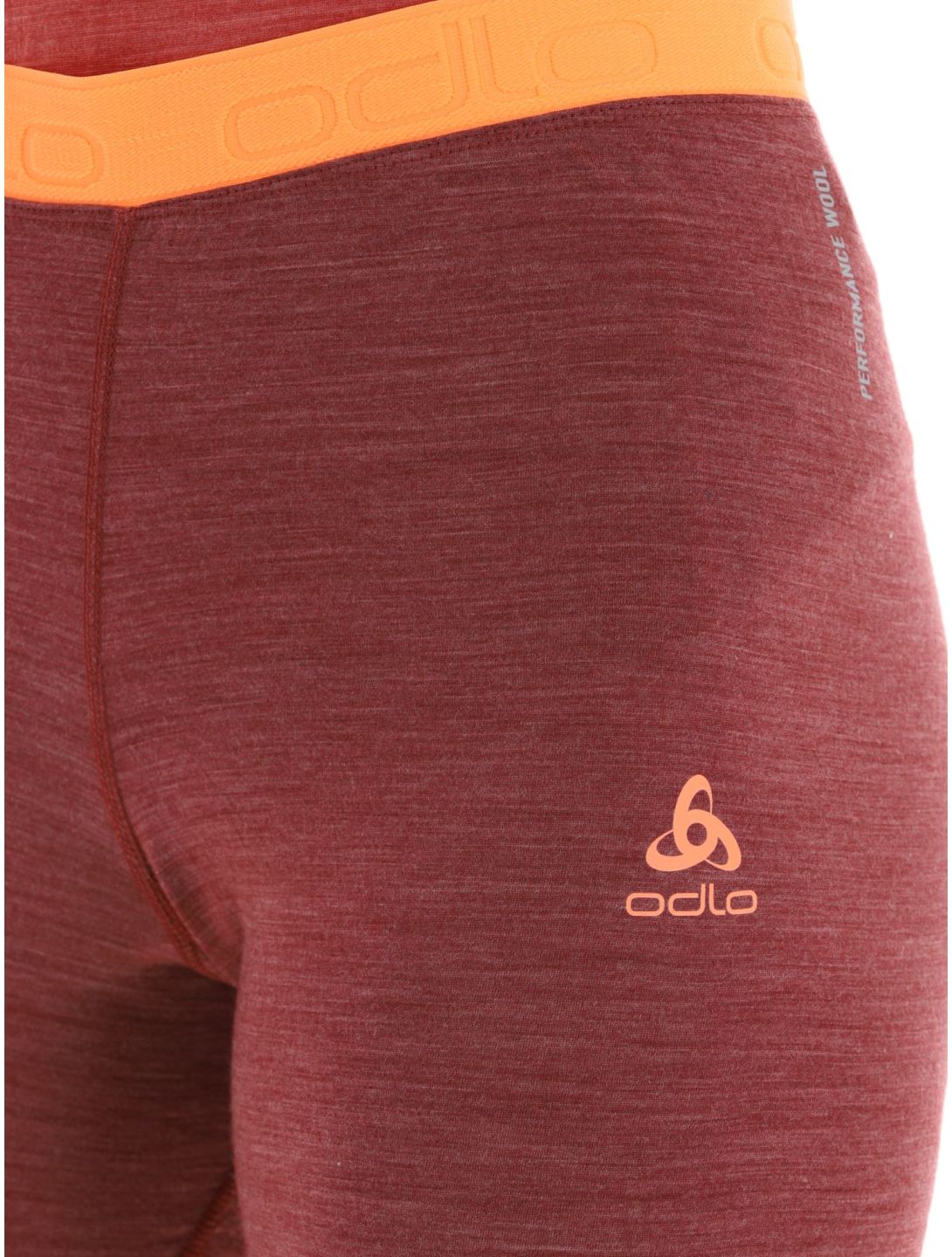 Odlo, Natural Performance PW 150 pantaloni termici donna Spiced Apple Melange  - Live Wire borgogna 