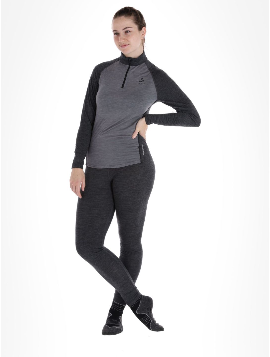 Odlo, Natural Performance PW 150 maglione donna Grey Melange - Dark Grey Melange grigio 