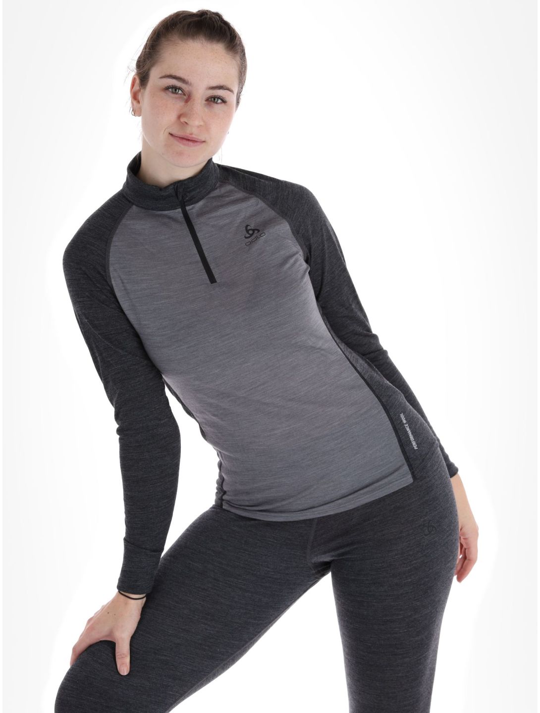 Odlo, Natural Performance PW 150 maglione donna Grey Melange - Dark Grey Melange grigio 