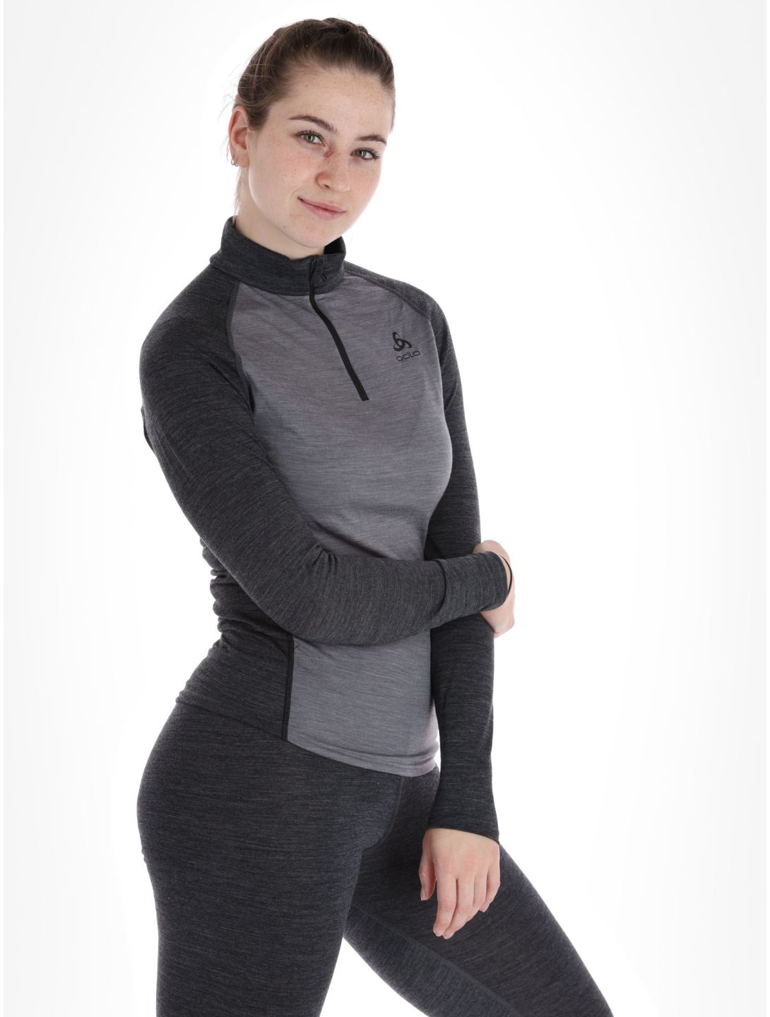 Odlo, Natural Performance PW 150 maglione donna Grey Melange - Dark Grey Melange grigio 