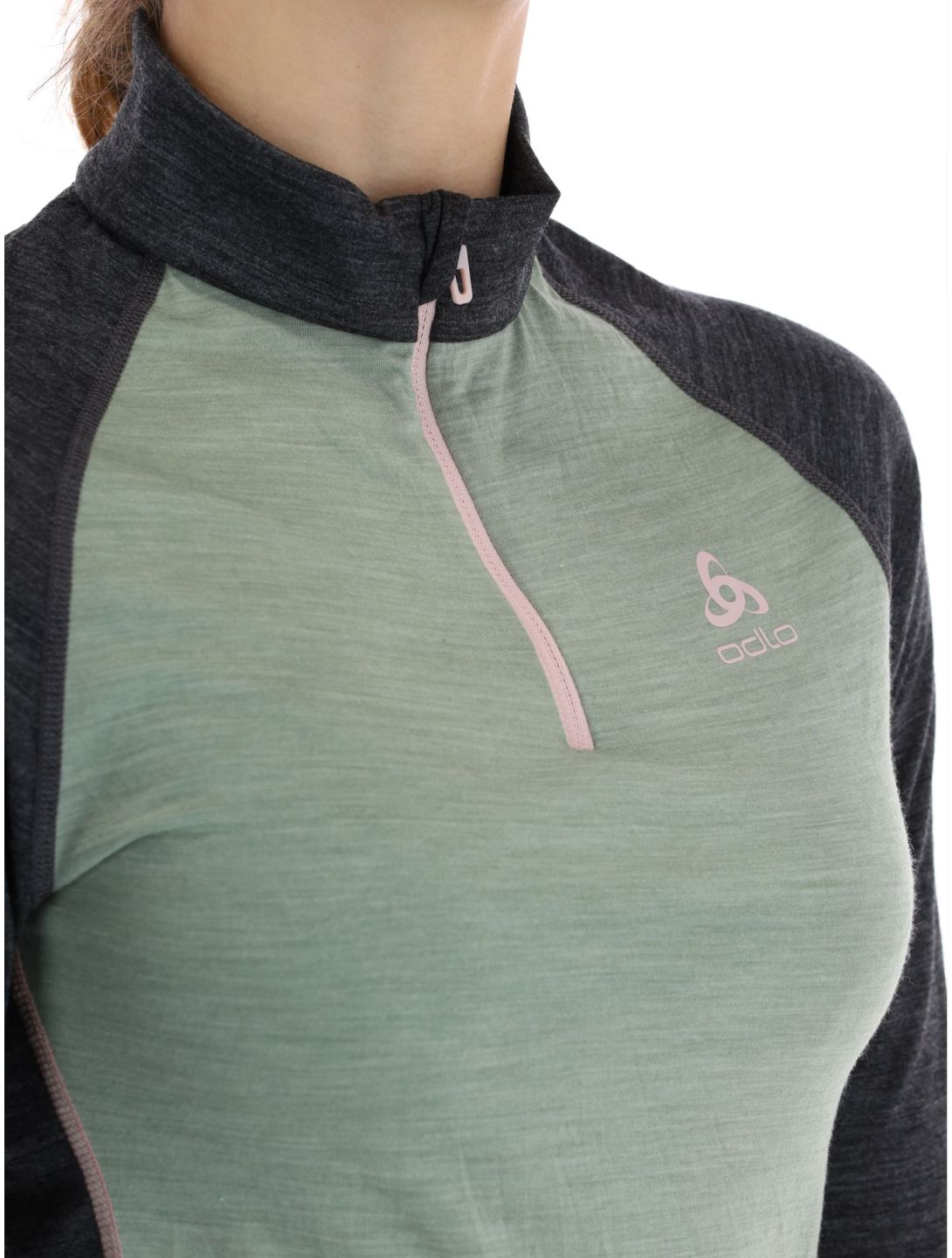 Odlo, Natural Performance PW 150 maglione donna Matte Green - Dark Grey Melange grigio, verde 