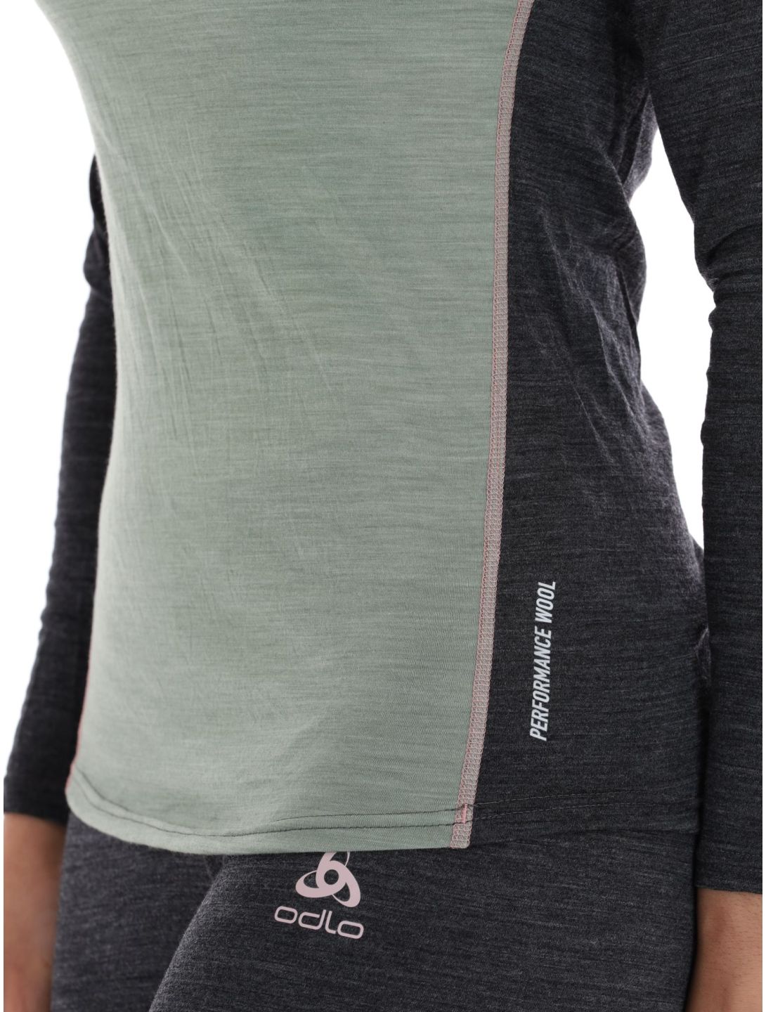 Odlo, Natural Performance PW 150 maglione donna Matte Green - Dark Grey Melange grigio, verde 