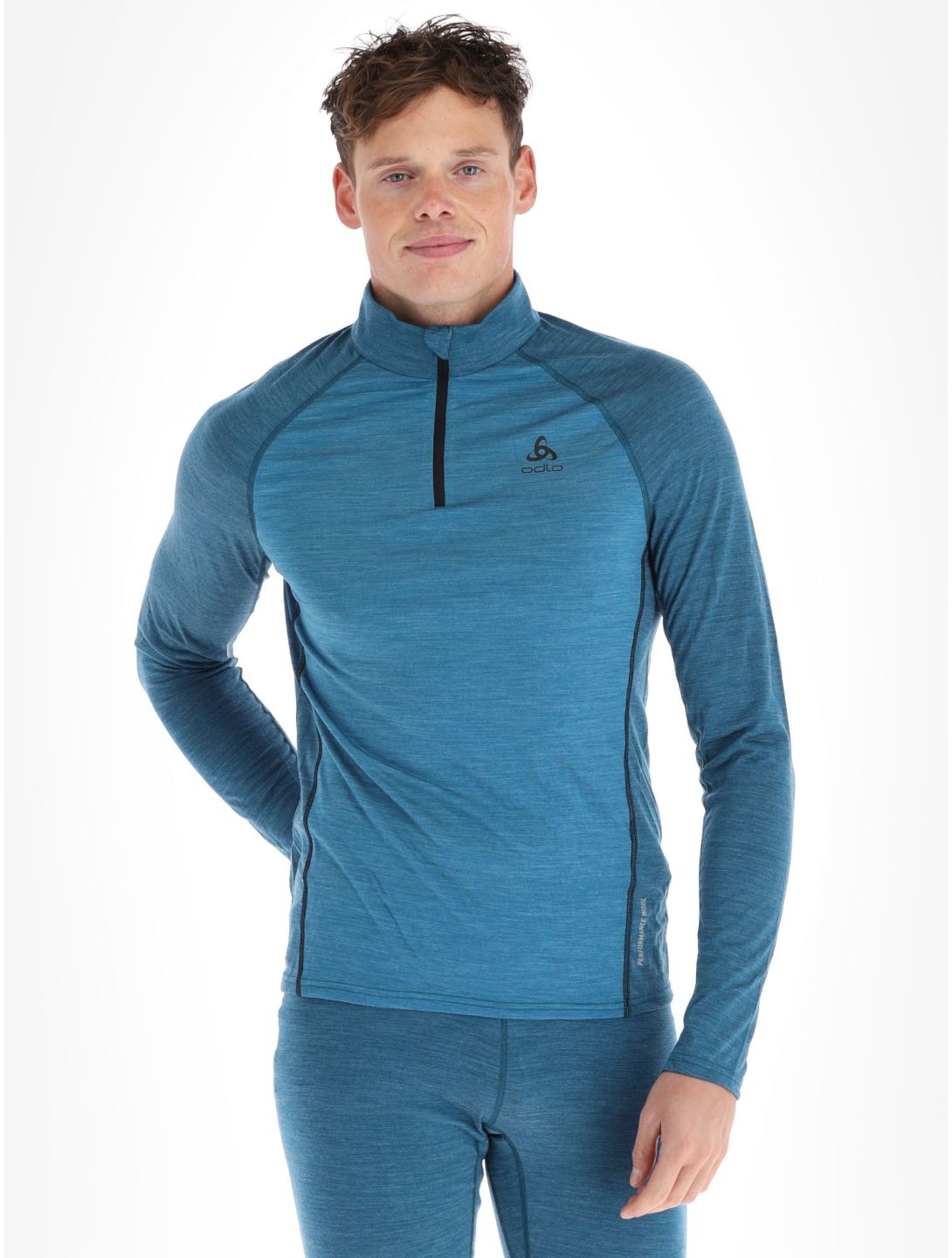 Odlo, Natural Performance PW 150 maglione uomo Saxony Blue - Deep Dive Melange blu 