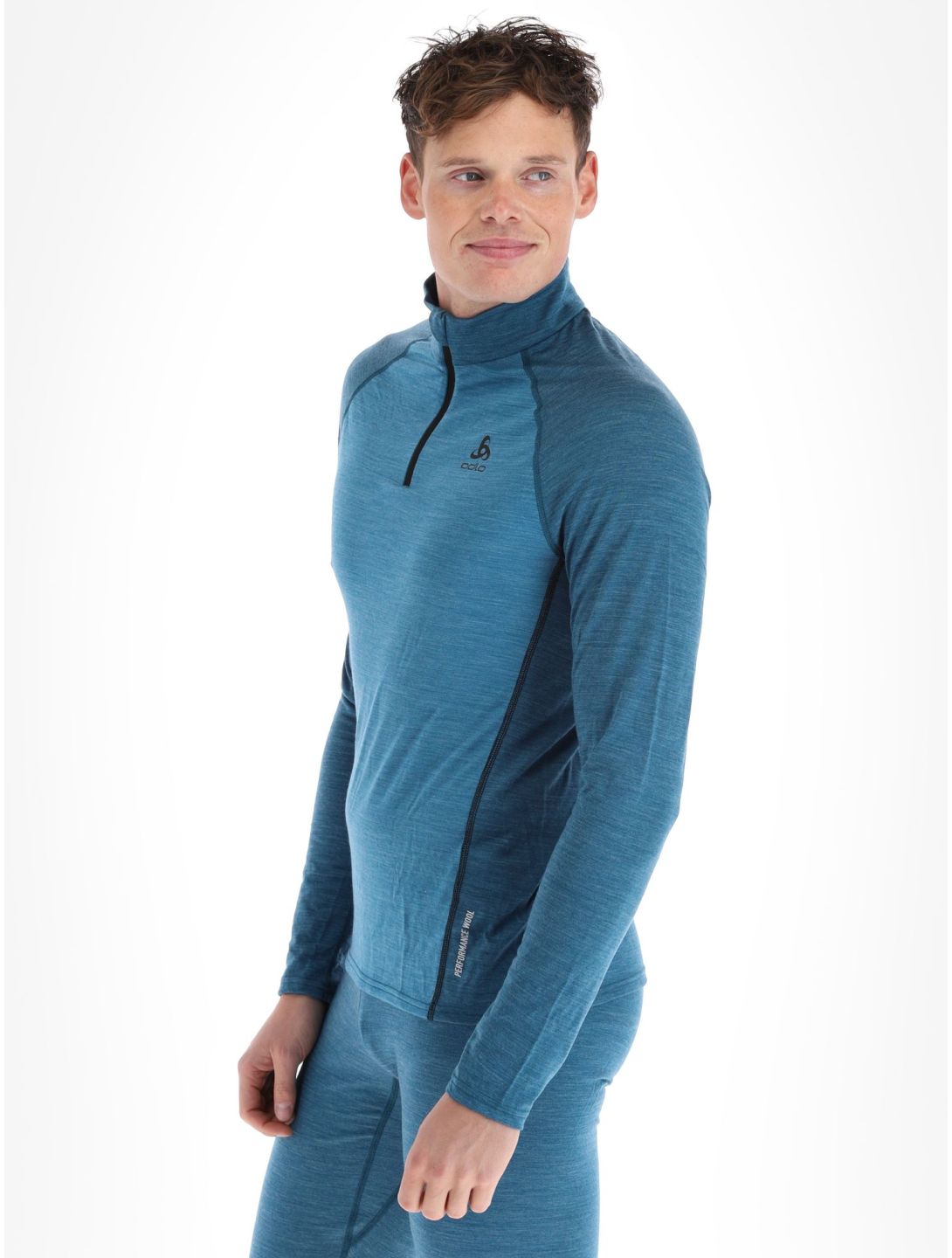 Odlo, Natural Performance PW 150 maglione uomo Saxony Blue - Deep Dive Melange blu 