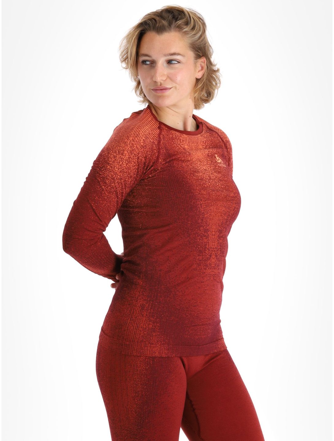 Odlo, Perfomance Eco maglia termica donna Spiced Apple borgogna 