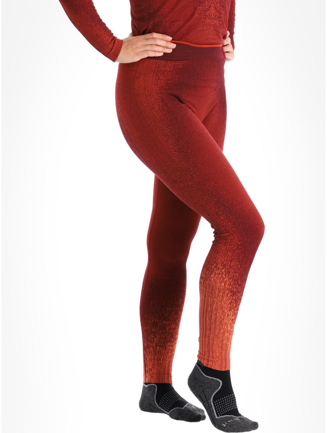 Odlo, Perfomance Eco pantaloni termici donna Spiced Apple borgogna 