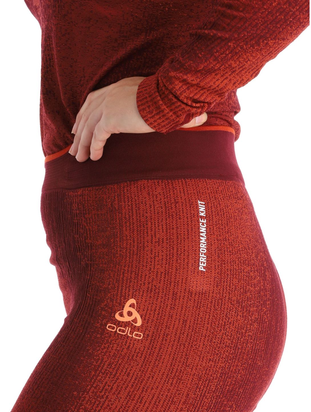 Odlo, Perfomance Eco pantaloni termici donna Spiced Apple borgogna 