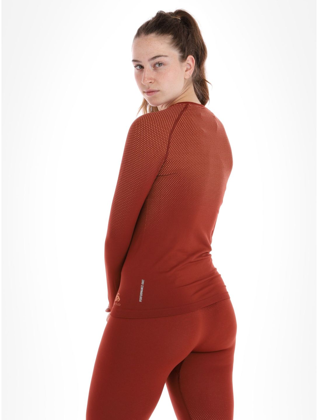 Odlo, Perfomance Light Eco maglia termica donna Spiced Apple borgogna 