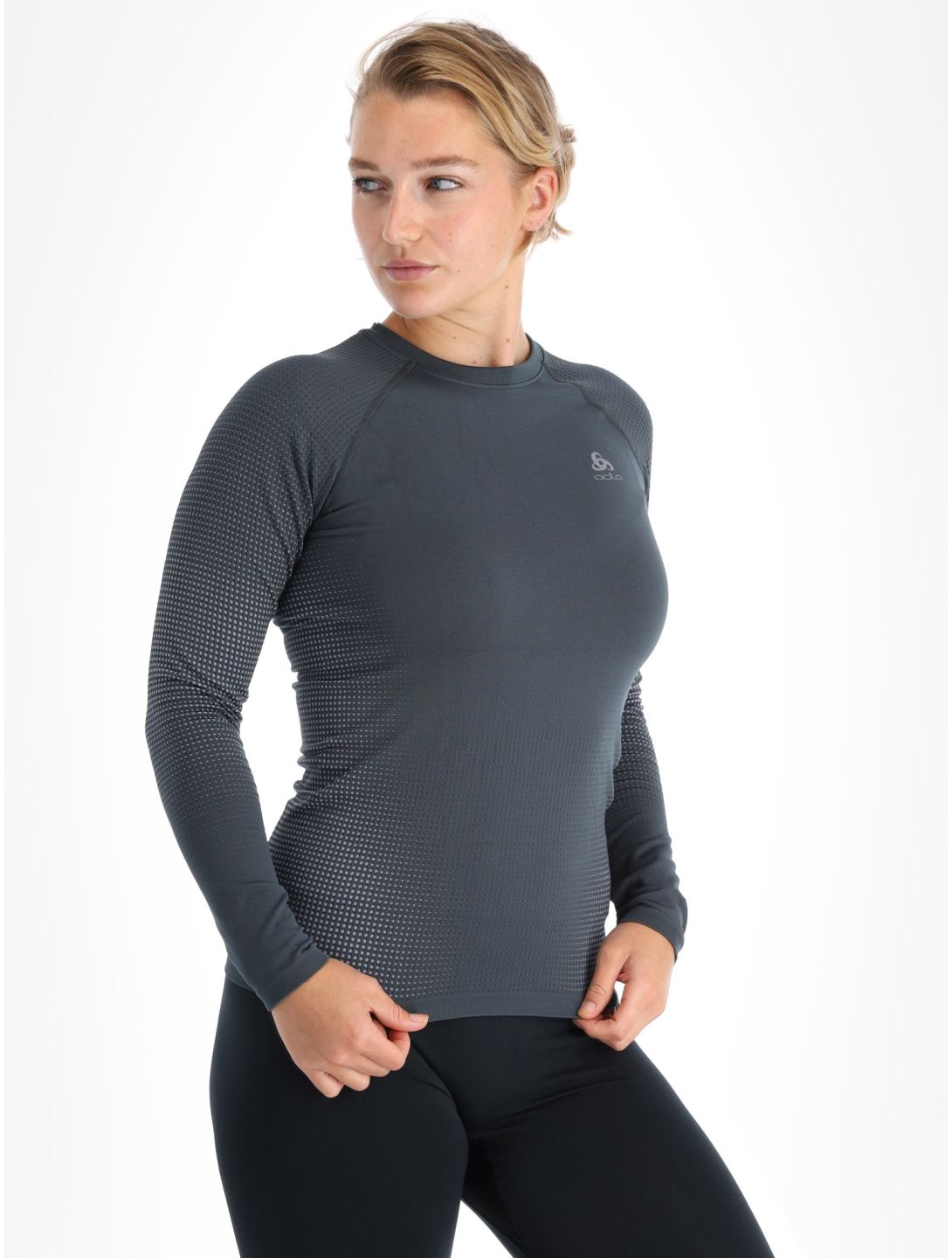 Odlo, Perfomance Warm Eco maglia termica donna India Ink grigio 