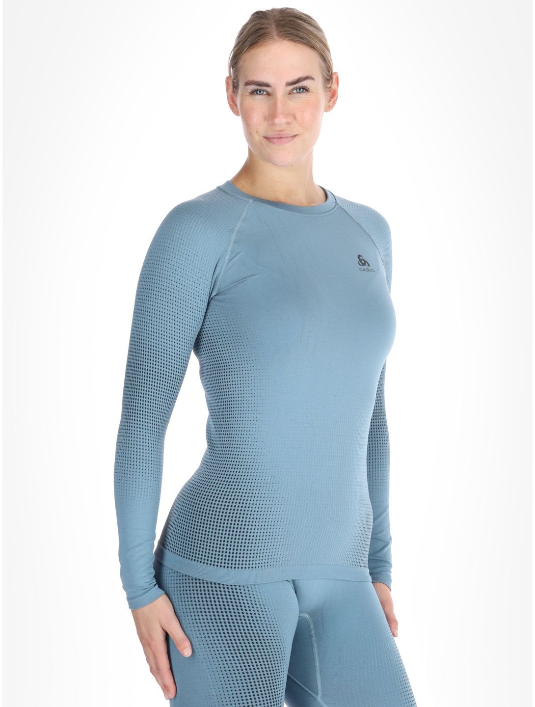 Odlo, Perfomance Warm Eco maglia termica donna Provincial Blue blu 