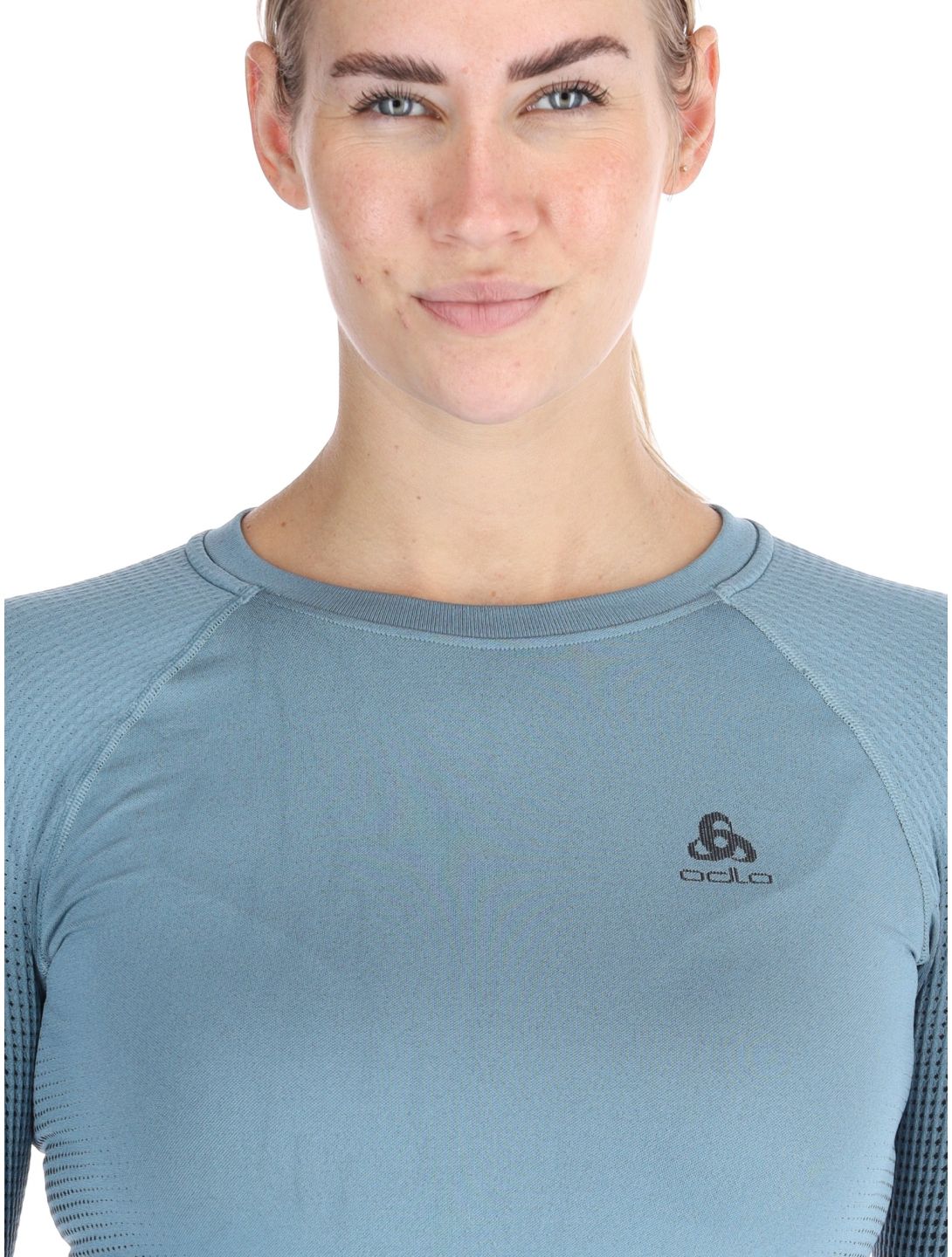 Odlo, Perfomance Warm Eco maglia termica donna Provincial Blue blu 