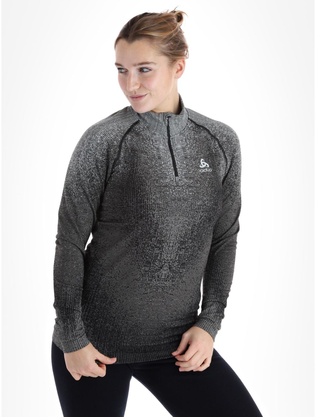 Odlo, Perfomance Zip Blackcomb Eco maglione donna Black nero 