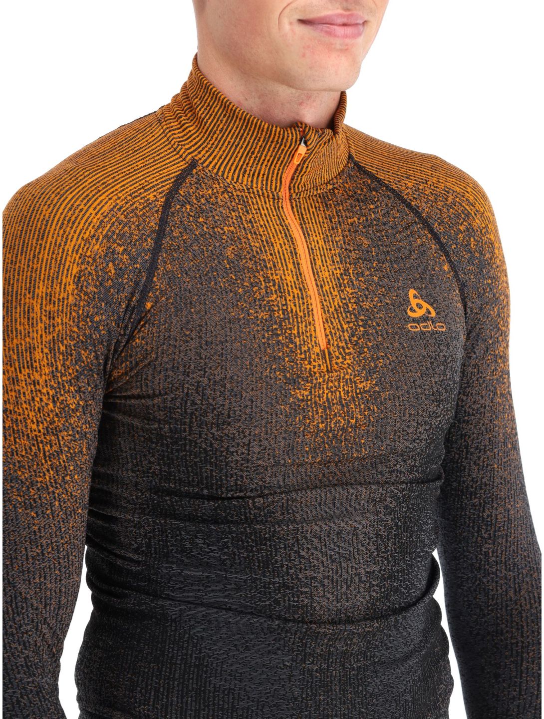 Odlo, Perfomance Zip Blackcomb Eco maglione uomo Oriole arancio 