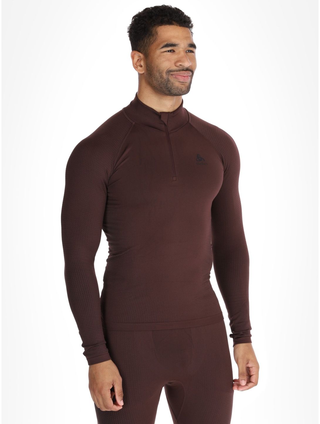 Odlo, Perfomance Zip Performance Warm Eco maglione uomo Fudge viola 