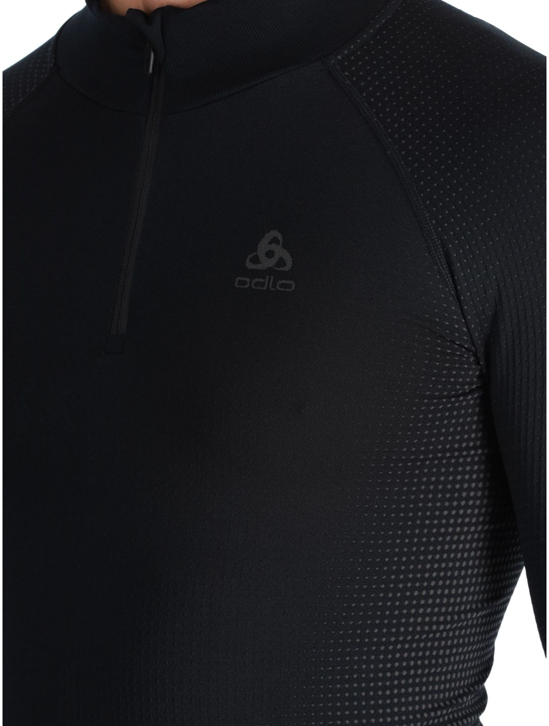 Odlo, Perfomance Zip Performance Warm Eco maglione uomo Black - Odlo Graphite Grey grigio, nero 