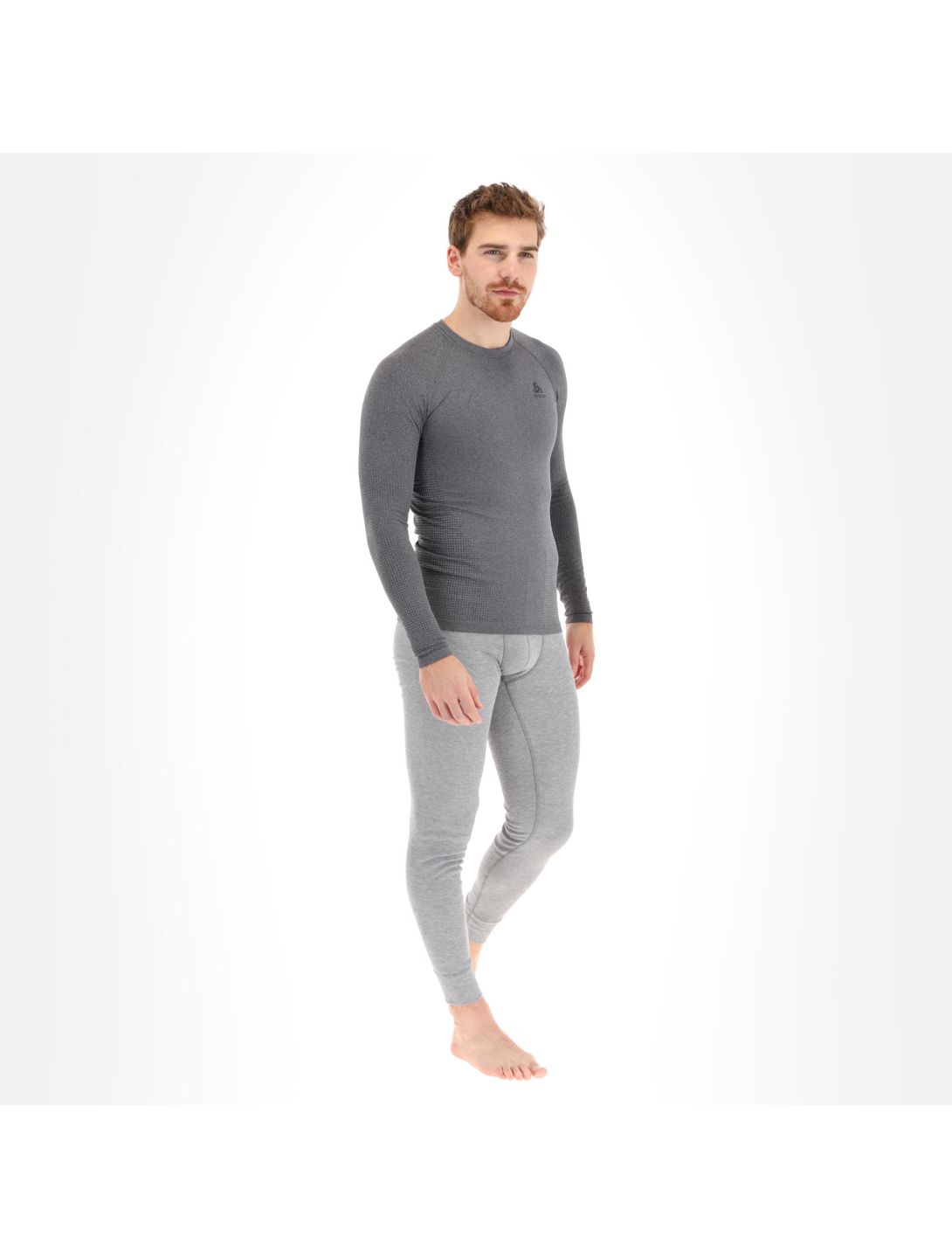 Odlo, Performance Warm Eco maglia termica slim fit uomo Melange grigio, nero 