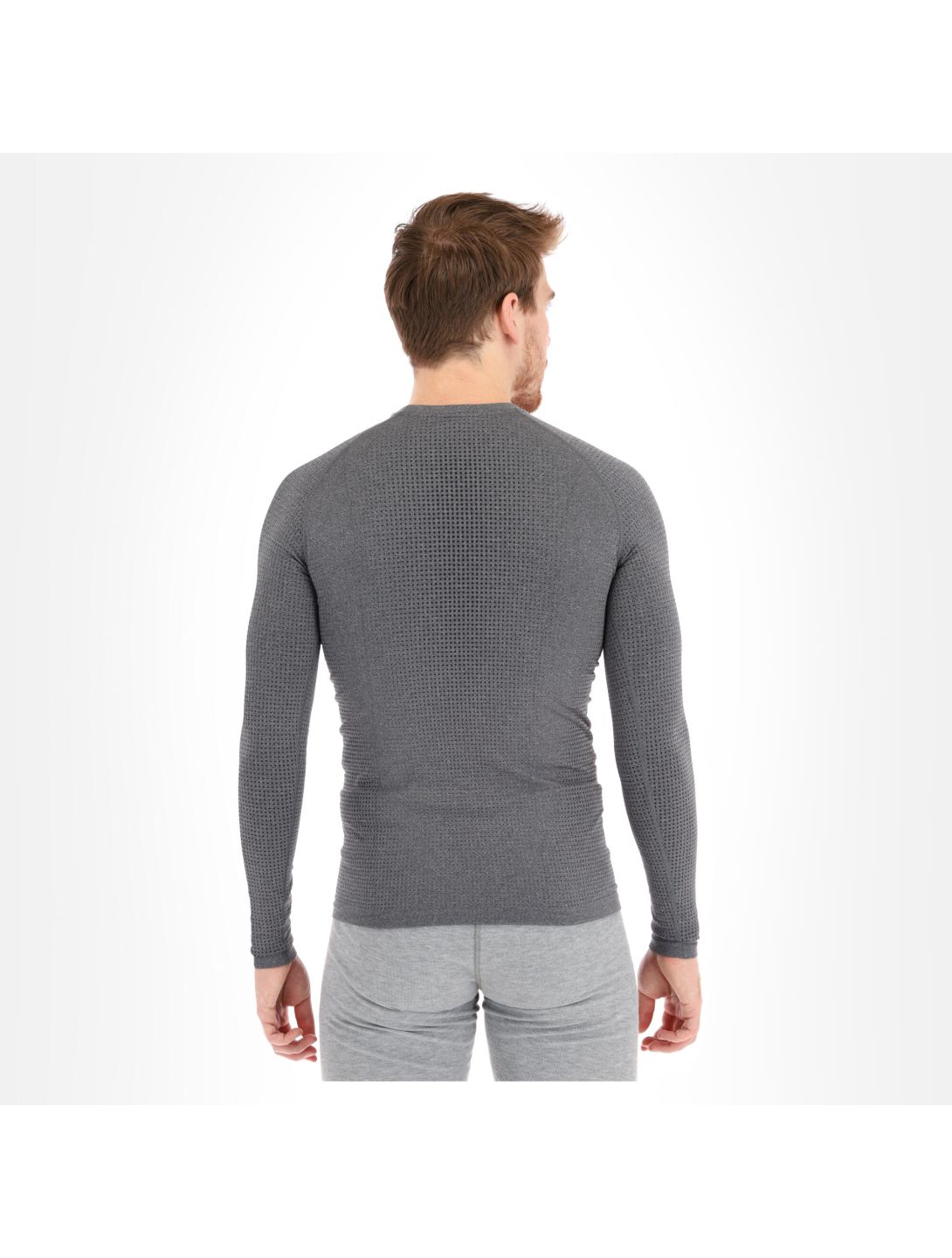 Odlo, Performance Warm Eco maglia termica slim fit uomo Melange grigio, nero 