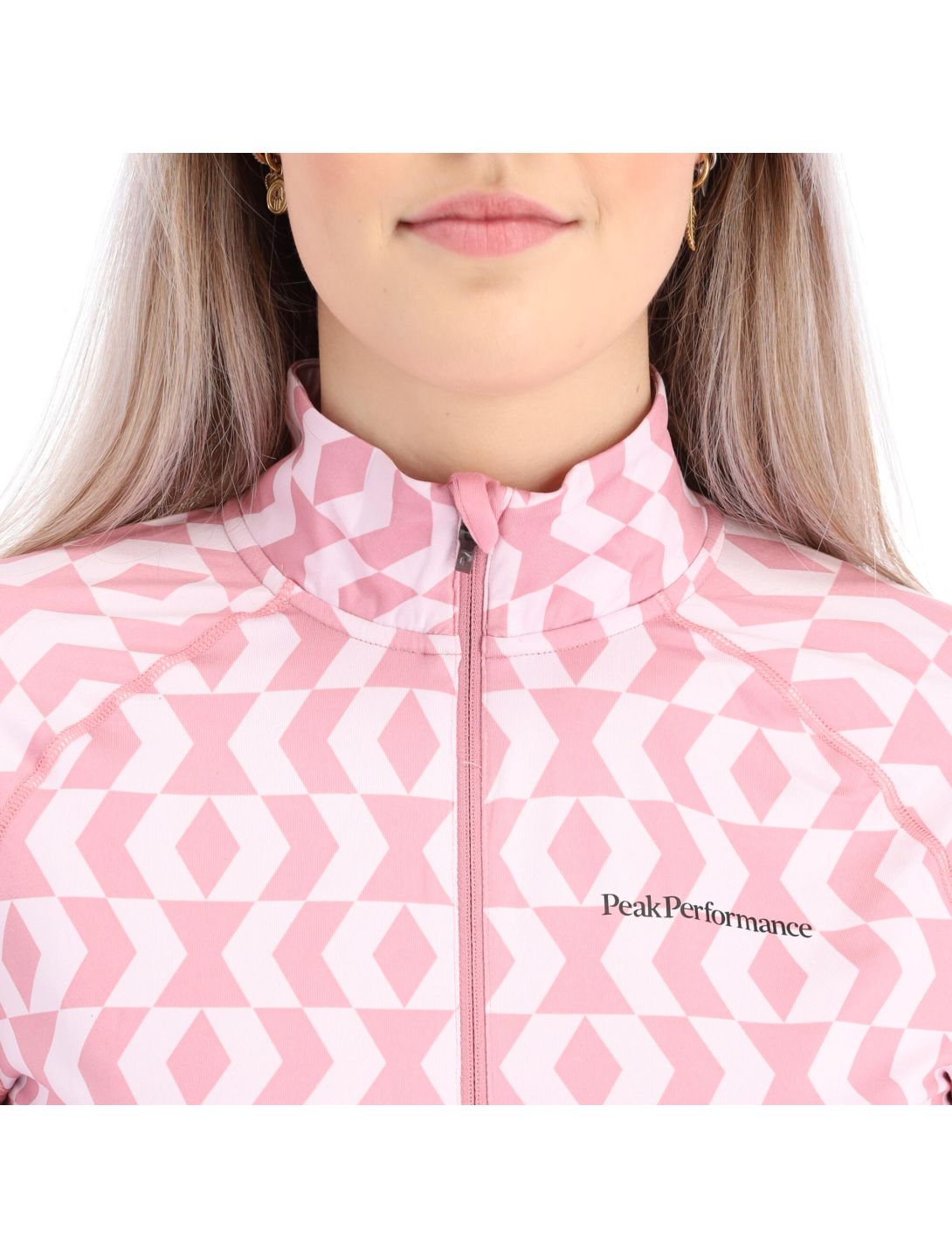 Peak Performance, Spirit Half Zip Printed maglia termica donna pattern rosa