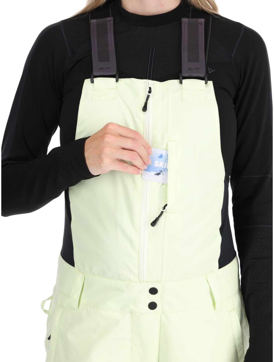 Picture, Brita pantaloni da sci BIBBIB donna Lime Cream verde 