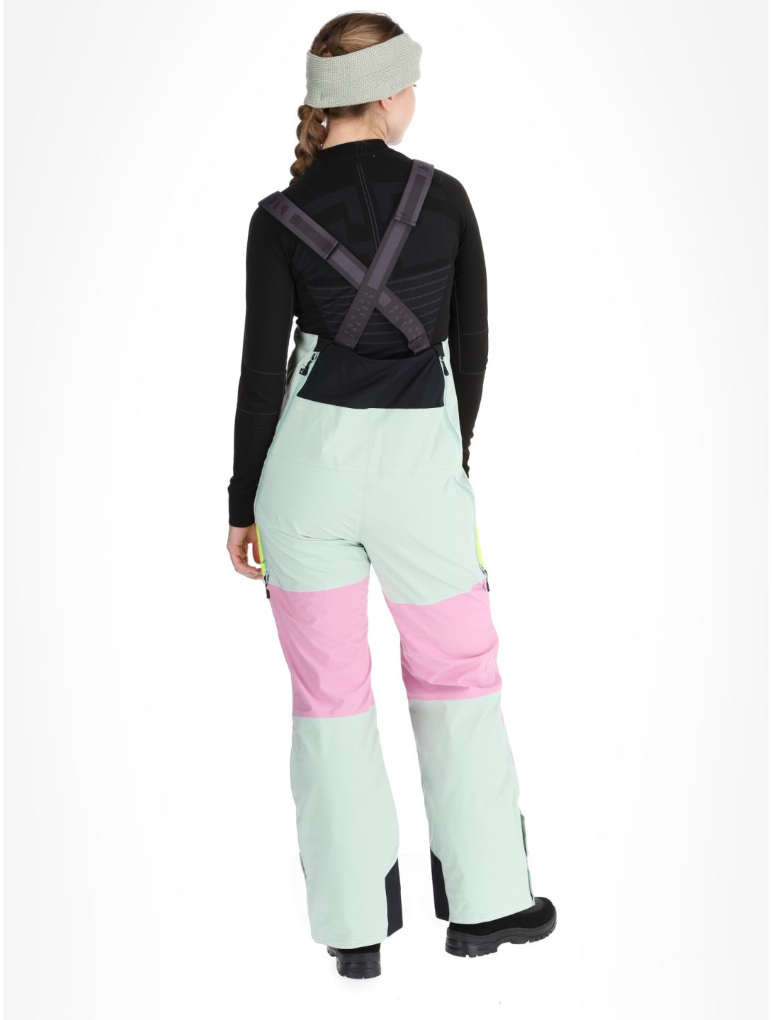 Picture, Elwy pantaloni da sci BIBBIB donna Silt Green Orchid Acid Lime rosa, verde 