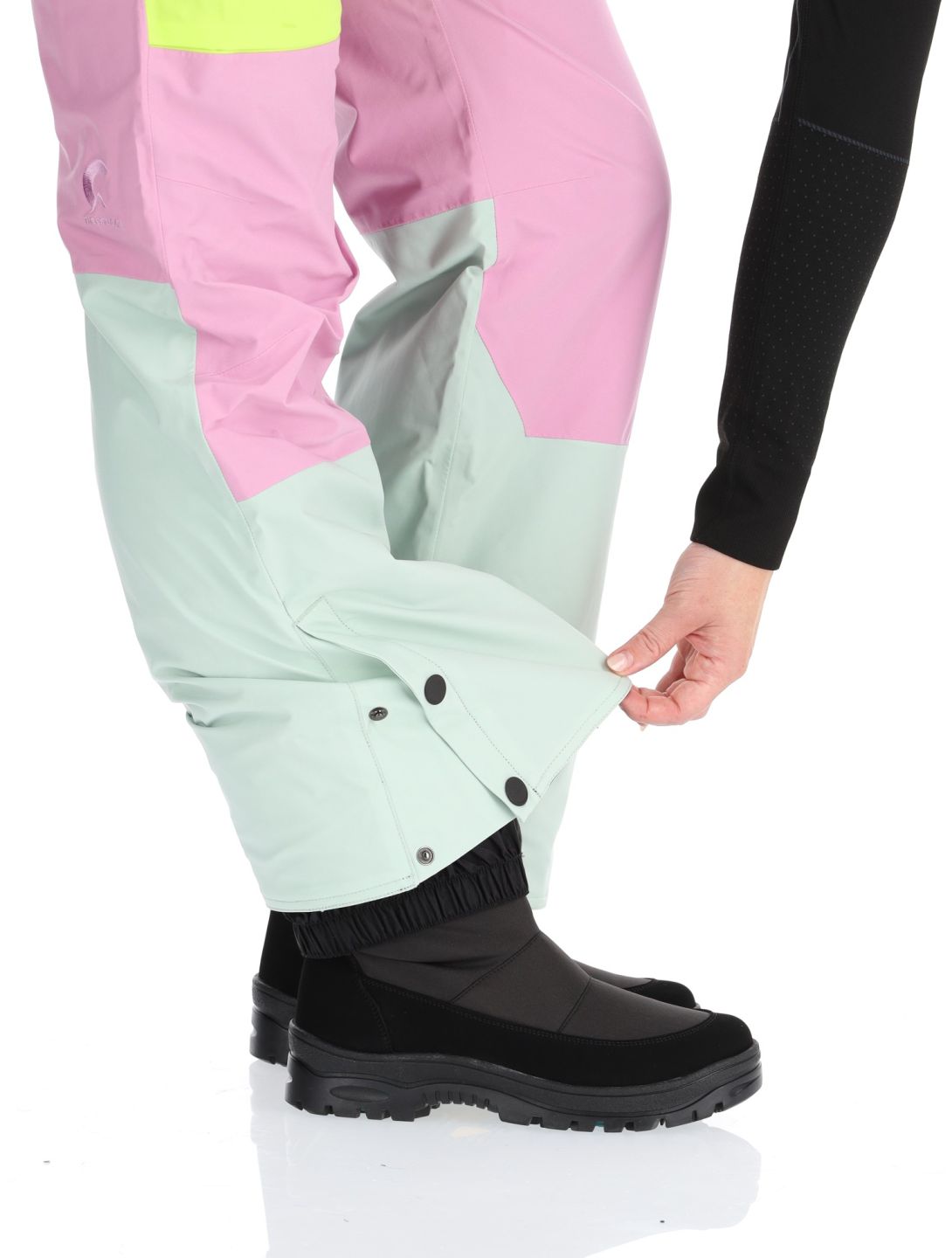 Picture, Elwy pantaloni da sci BIBBIB donna Silt Green Orchid Acid Lime rosa, verde 