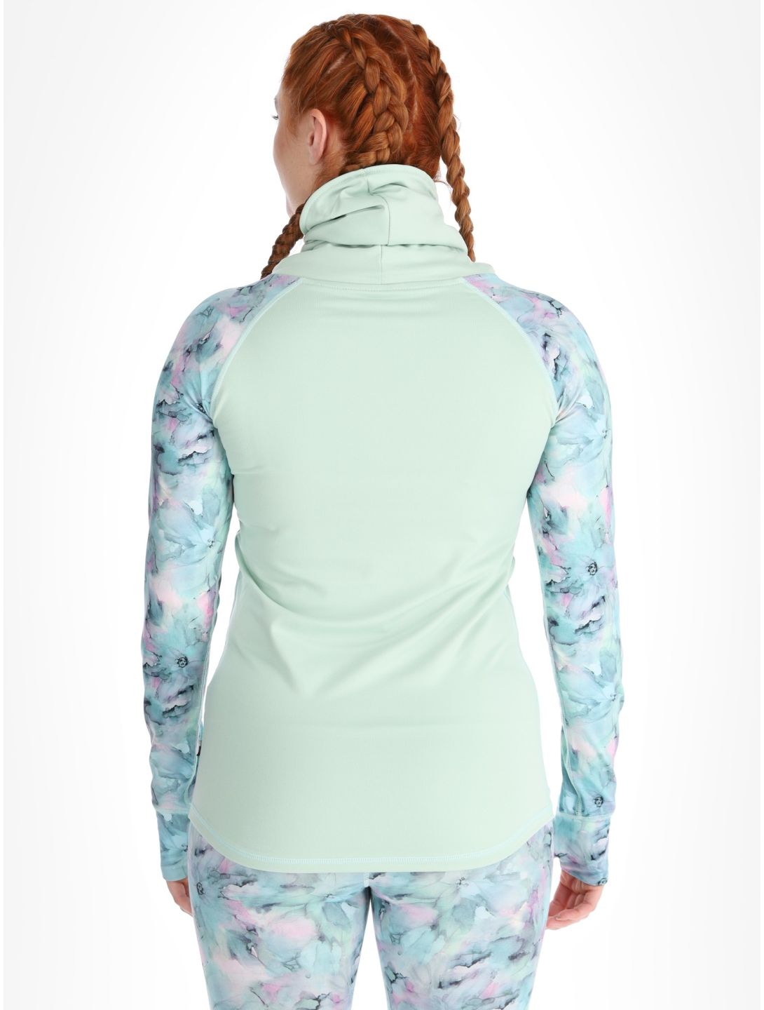 Picture, Pagaya High Fleece maglia termica donna Blurry Water Silt Green verde 