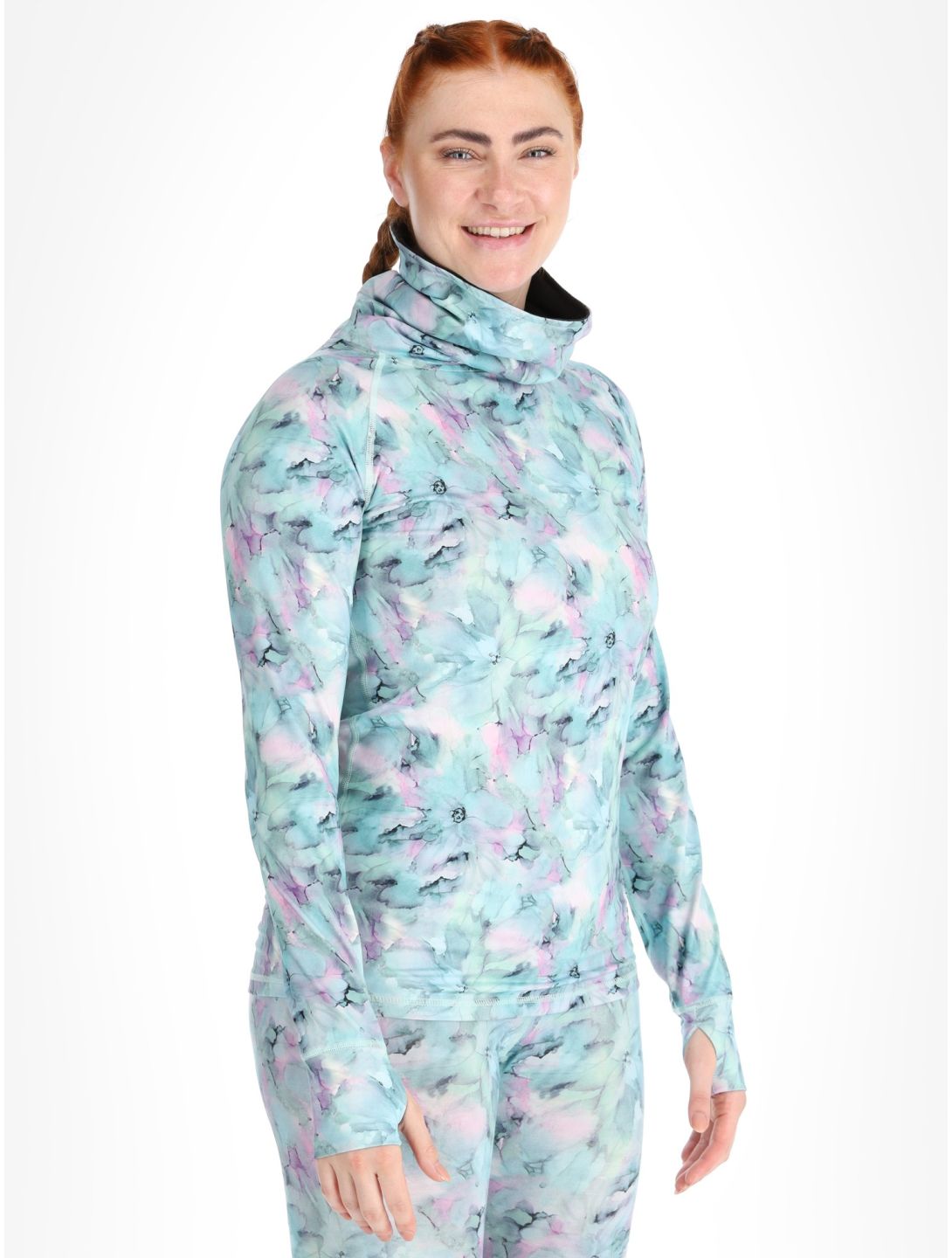 Picture, Pagaya Print Fleece maglia termica donna Blurry Water Print multicolorato 