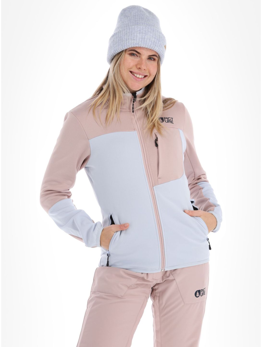 Picture, Rommana Fleece gilet donna Ice Melt blu, rosa 