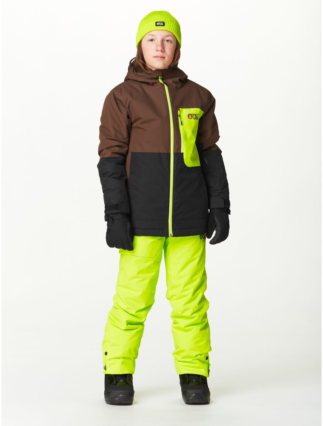 Picture, Time pantaloni da sci bambino Acid Lime verde 