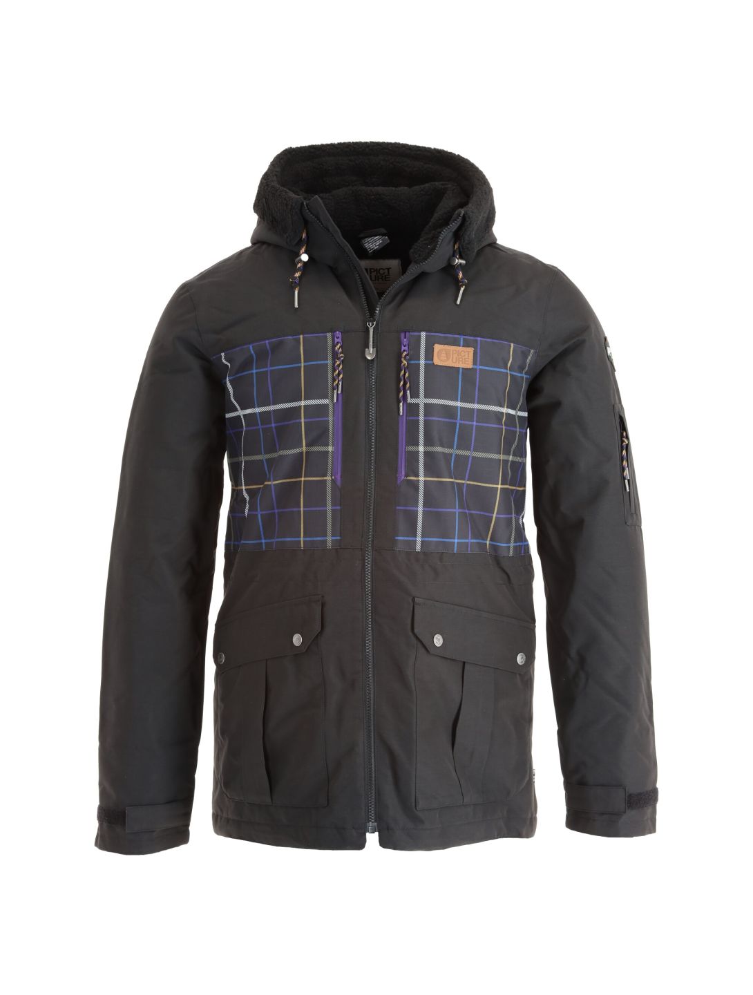 Picture, Vermont Jkt giacca sci uomo tartan nero