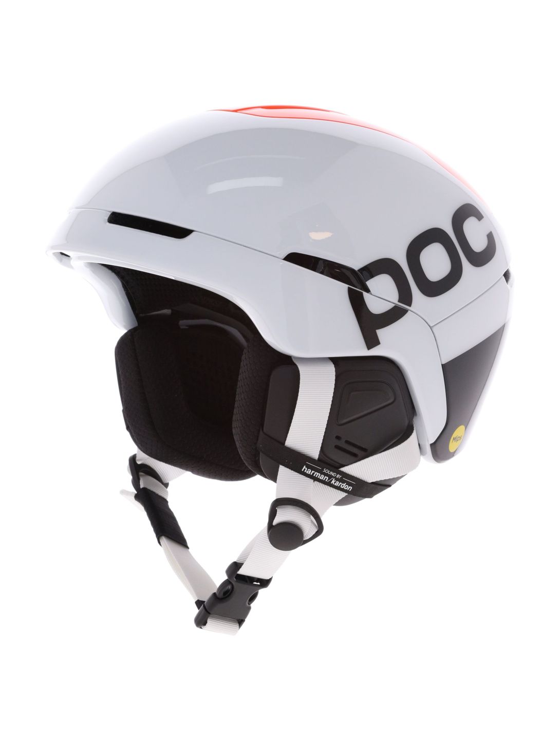 POC, Obex Connect casco unisex Hydrogen White / Fluorescent Orange AVIP arancio, bianco 