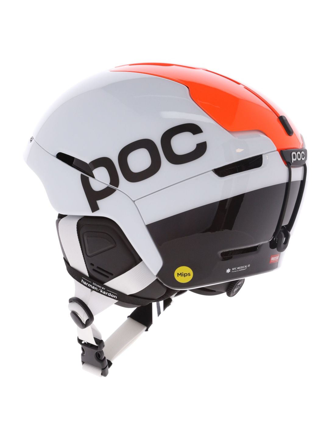 POC, Obex Connect casco unisex Hydrogen White / Fluorescent Orange AVIP arancio, bianco 