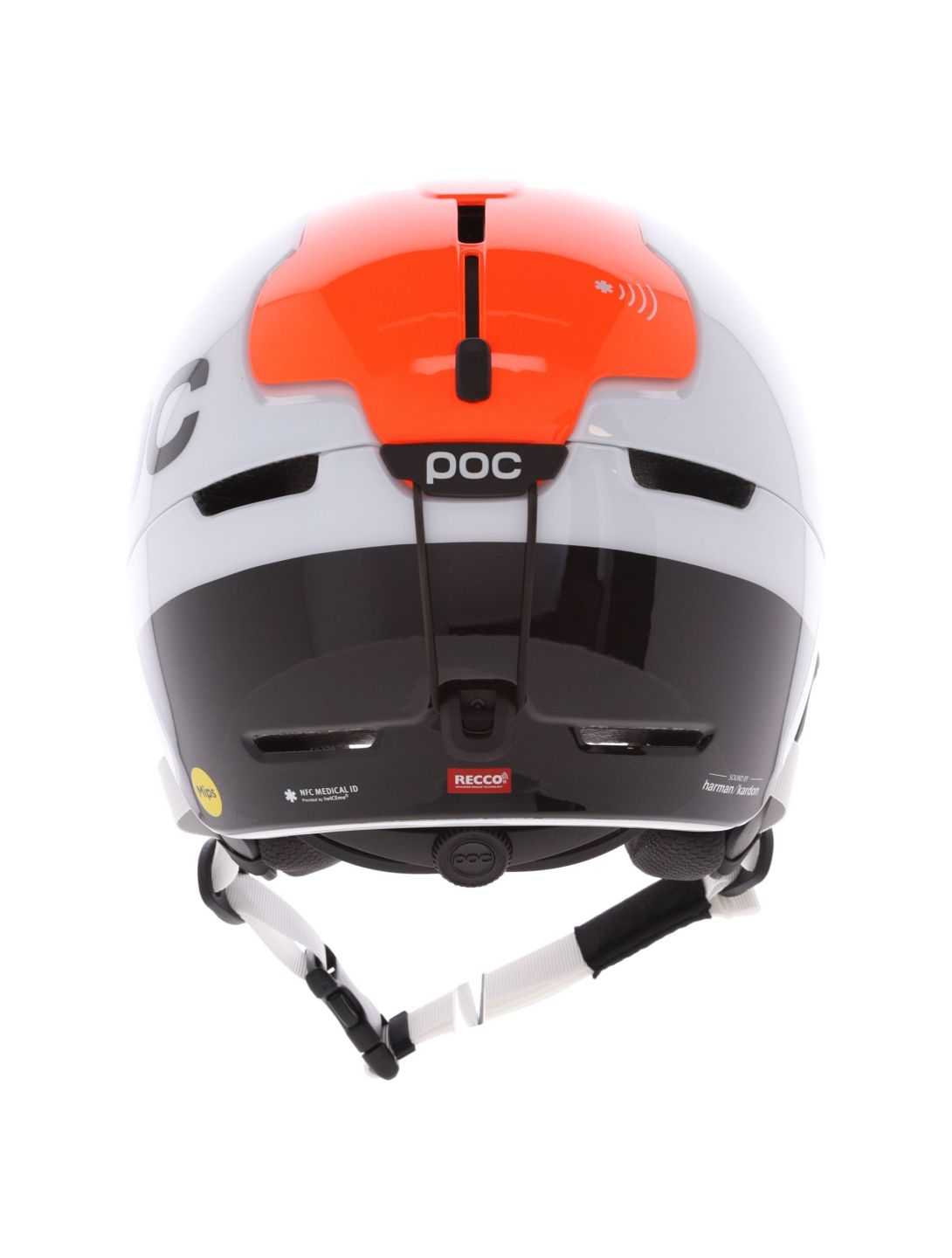 POC, Obex Connect casco unisex Hydrogen White / Fluorescent Orange AVIP arancio, bianco 