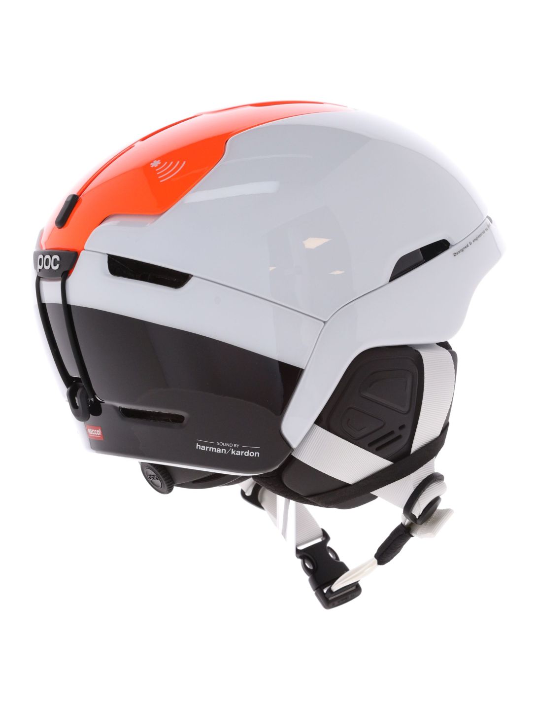 POC, Obex Connect casco unisex Hydrogen White / Fluorescent Orange AVIP arancio, bianco 