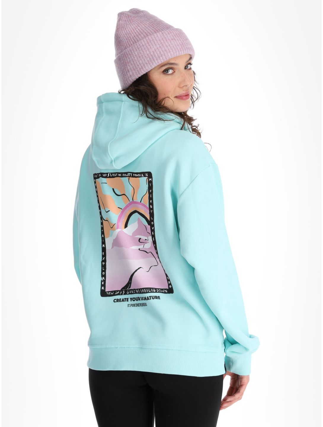 Poederbaas, Arty Hoody felpa donna Mint verde 