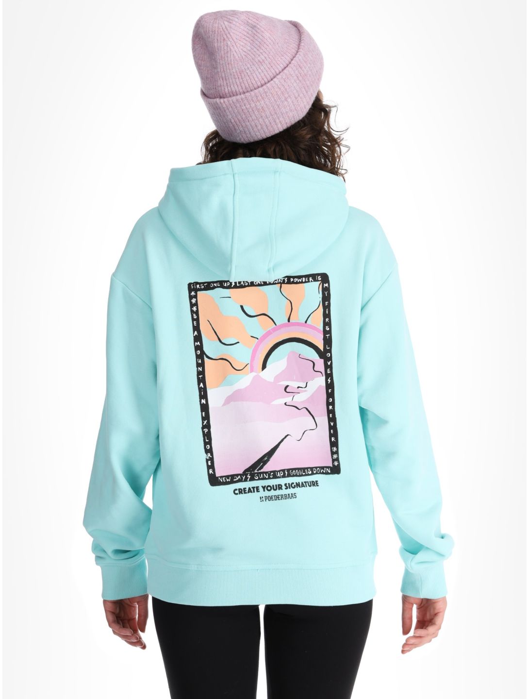 Poederbaas, Arty Hoody felpa donna Mint verde 