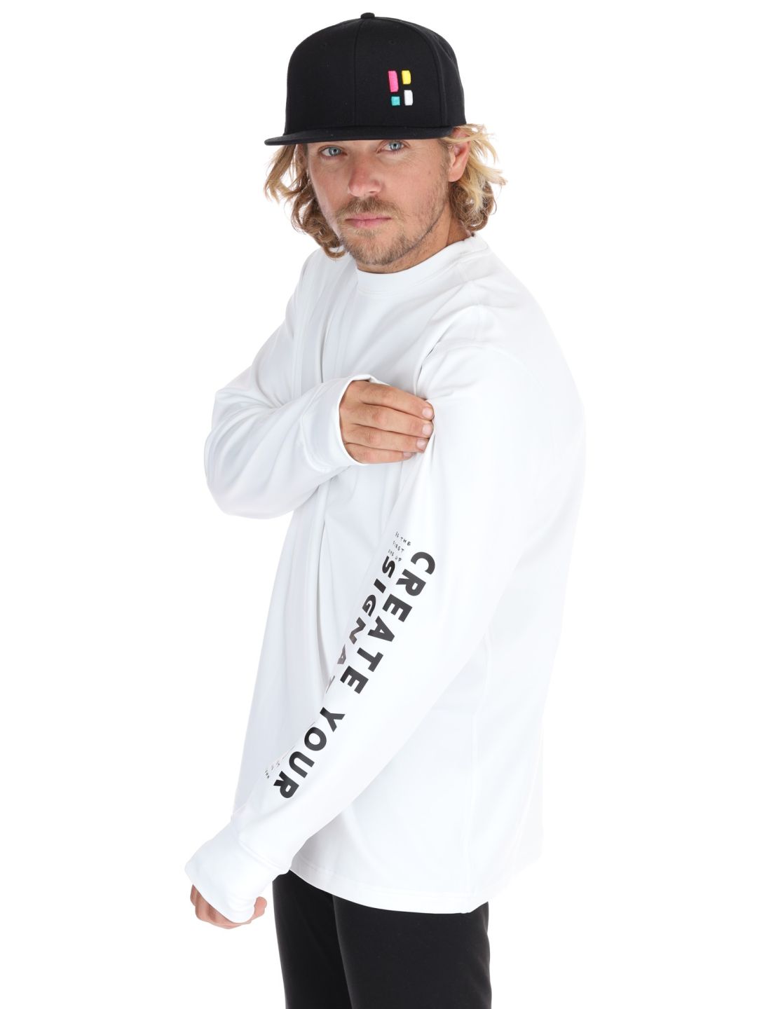 Poederbaas, Arty Longsleeve felpa uomo Off White bianco 