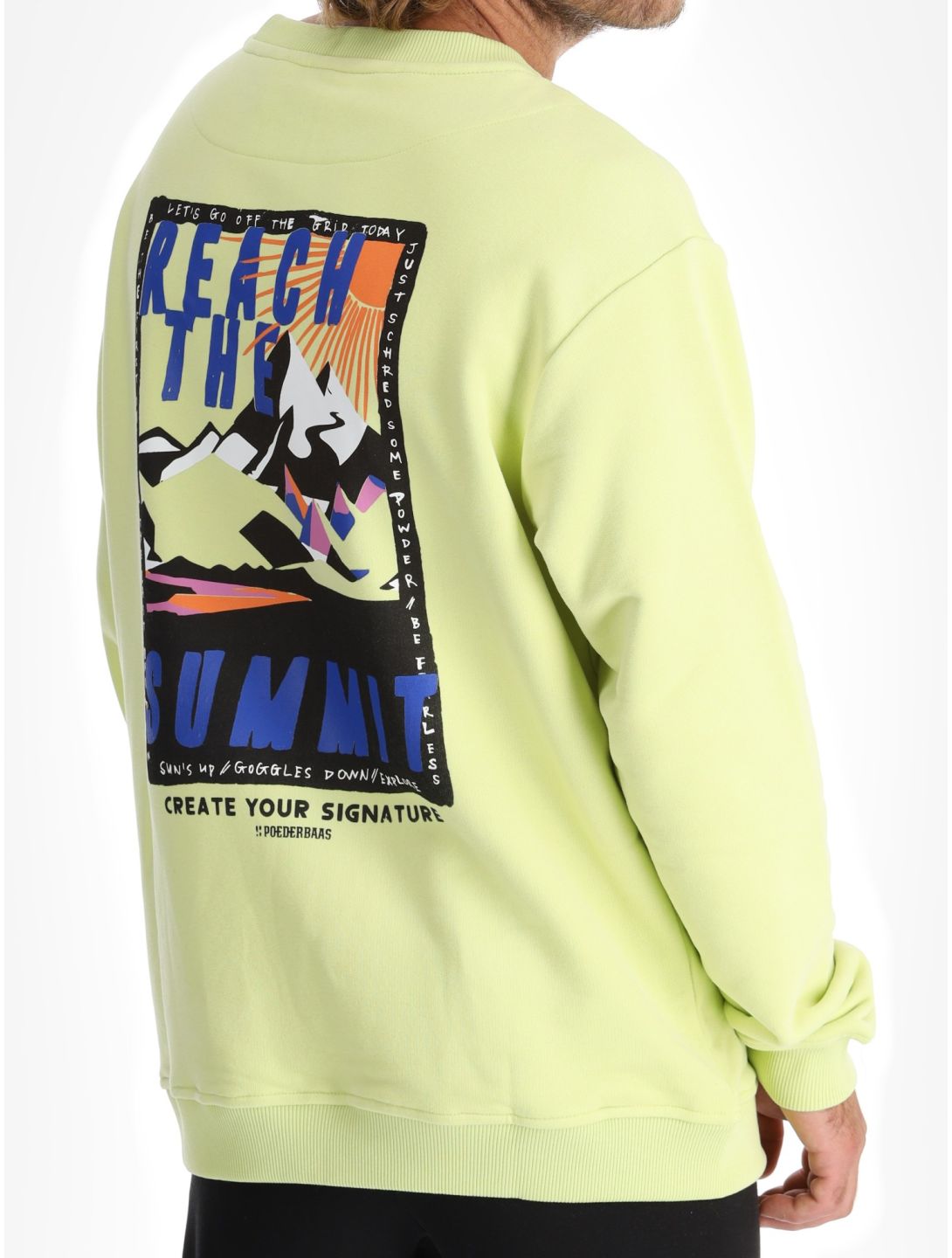 Poederbaas, Arty Sweater felpa uomo Matcha Green verde 