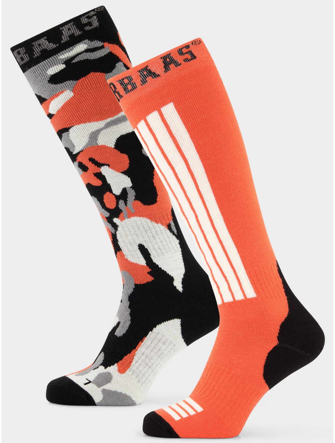 Poederbaas, Camo Ski Socks 2-pack calzini da sci 2-pack unisex Orange Multi arancio, multicolorato 