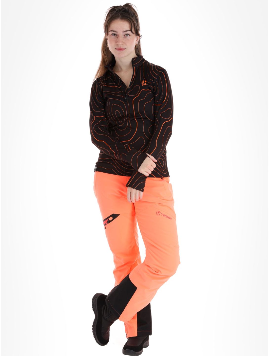 Poederbaas, Maps maglione donna Black Orange arancio, nero 