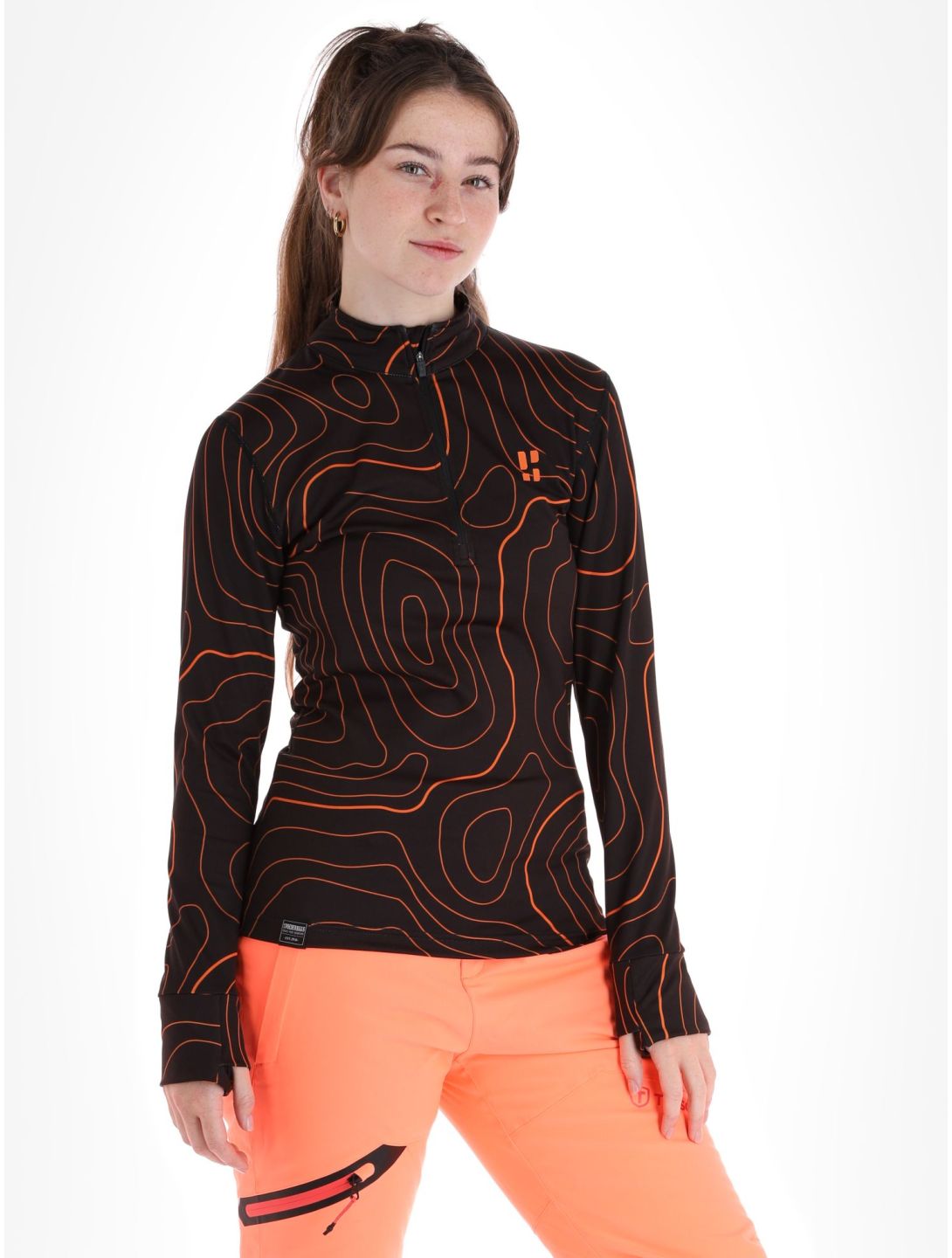 Poederbaas, Maps maglione donna Black Orange arancio, nero 