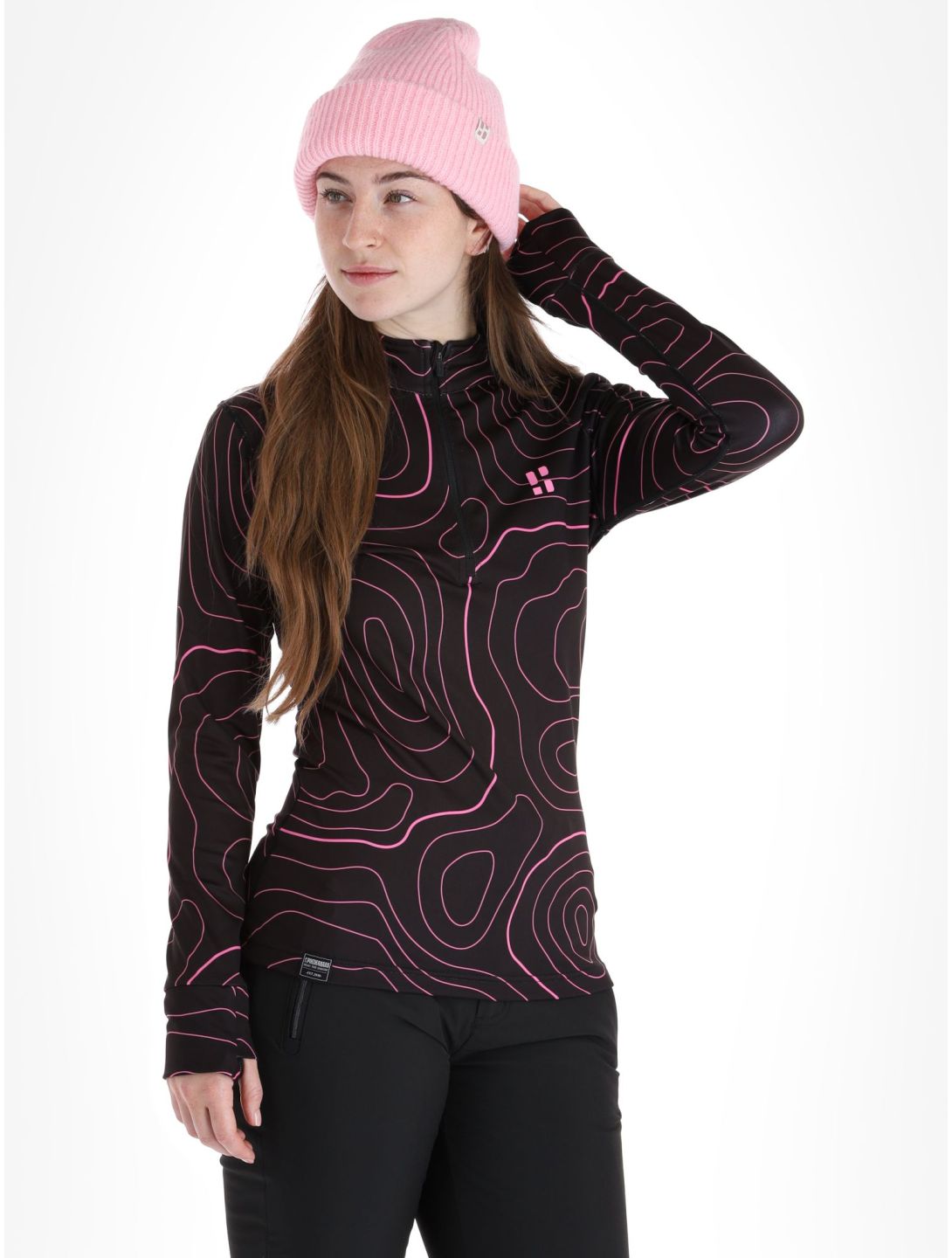 Poederbaas, Maps maglione donna Black Pink nero, rosa 