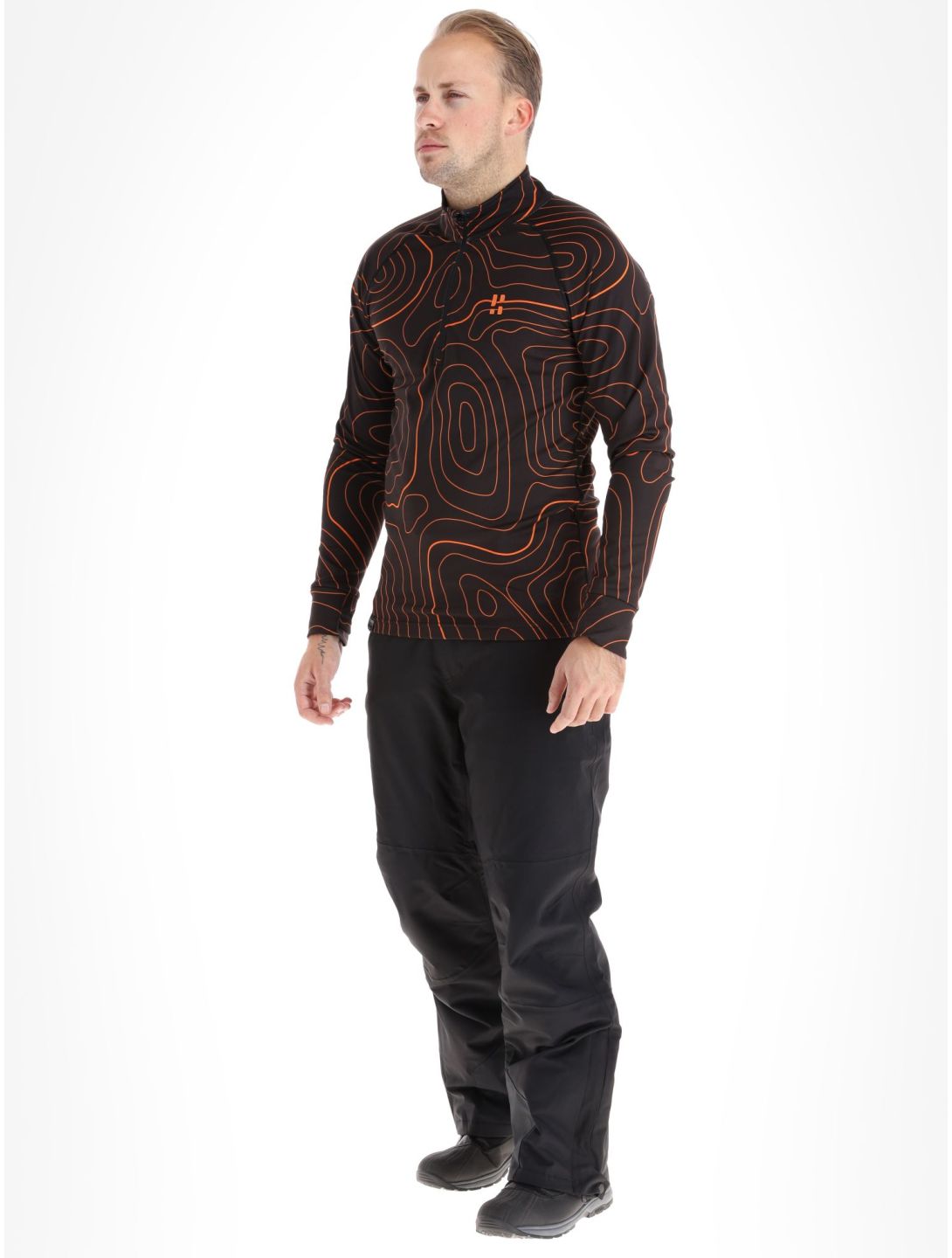 Poederbaas, Maps maglione uomo Black Orange arancio, nero 