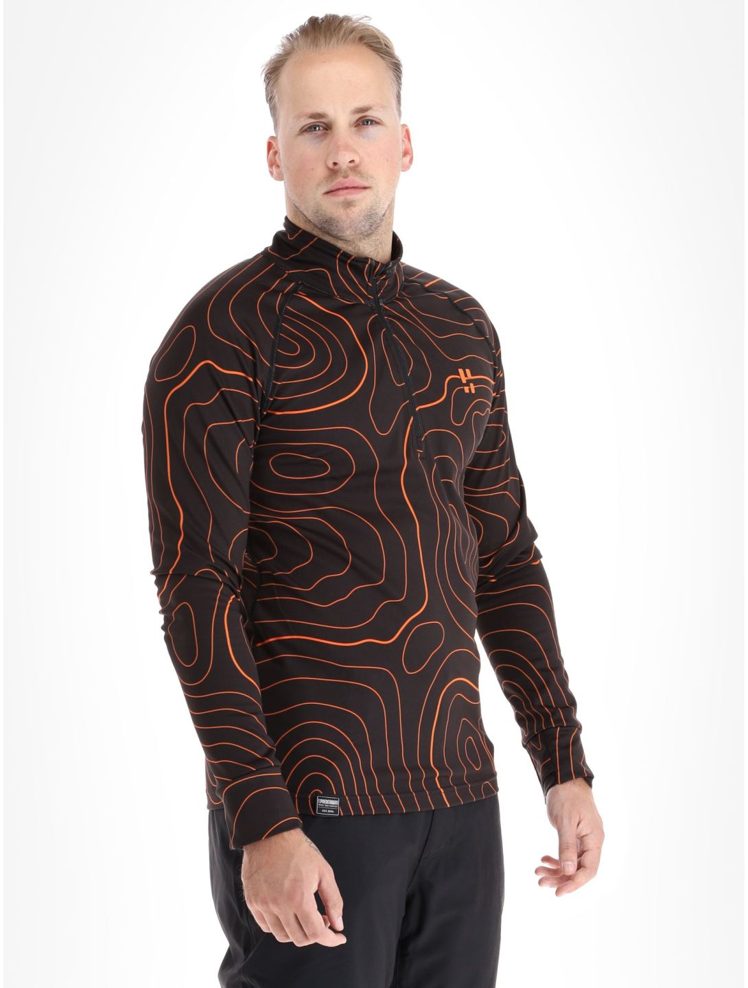 Poederbaas, Maps maglione uomo Black Orange arancio, nero 