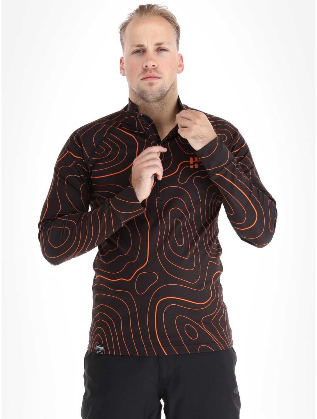 Poederbaas, Maps maglione uomo Black Orange arancio, nero 