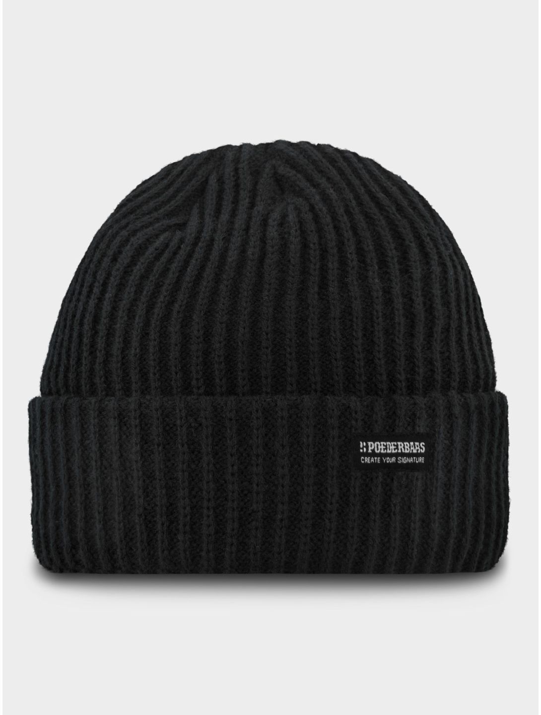 Poederbaas, Royal Rib Beanie cappello unisex Black nero 