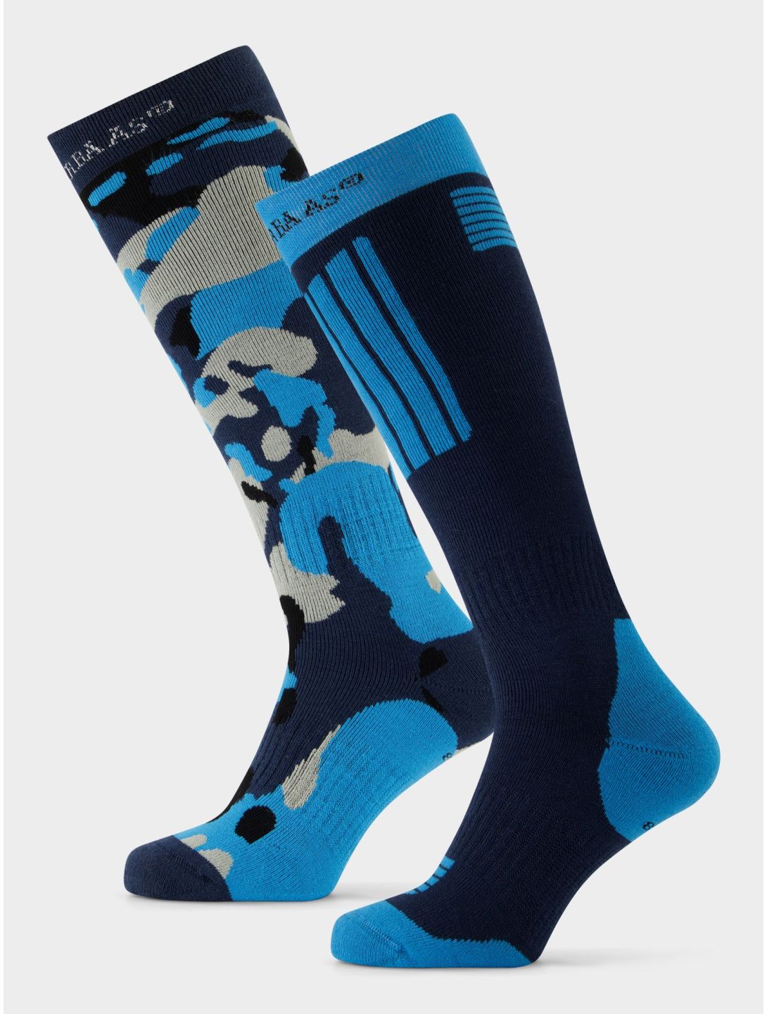 Poederbaas, Ski Socks 2-pack calzini da sci 2-pack unisex Camo Navy blu 